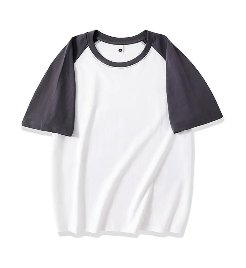 Women's Grey Black Contrast T-Shirt 230g Cotton - Image 6