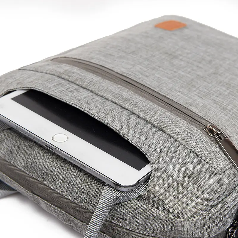 Men's Grey Business Shoulder Crossbody Bag 13"