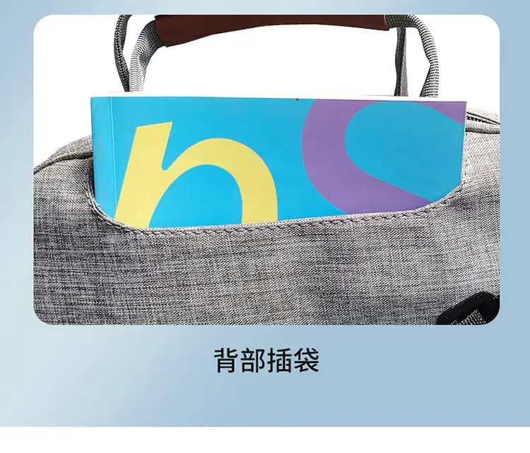 Men's Grey Business Shoulder Crossbody Bag 13" — feature 10