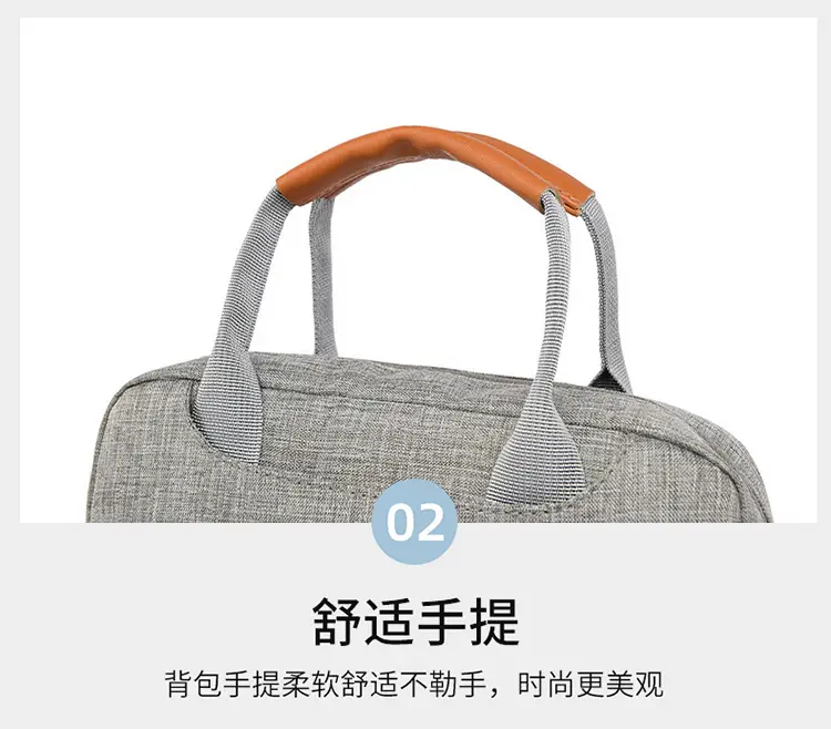 Men's Grey Business Shoulder Crossbody Bag 13" — feature 12