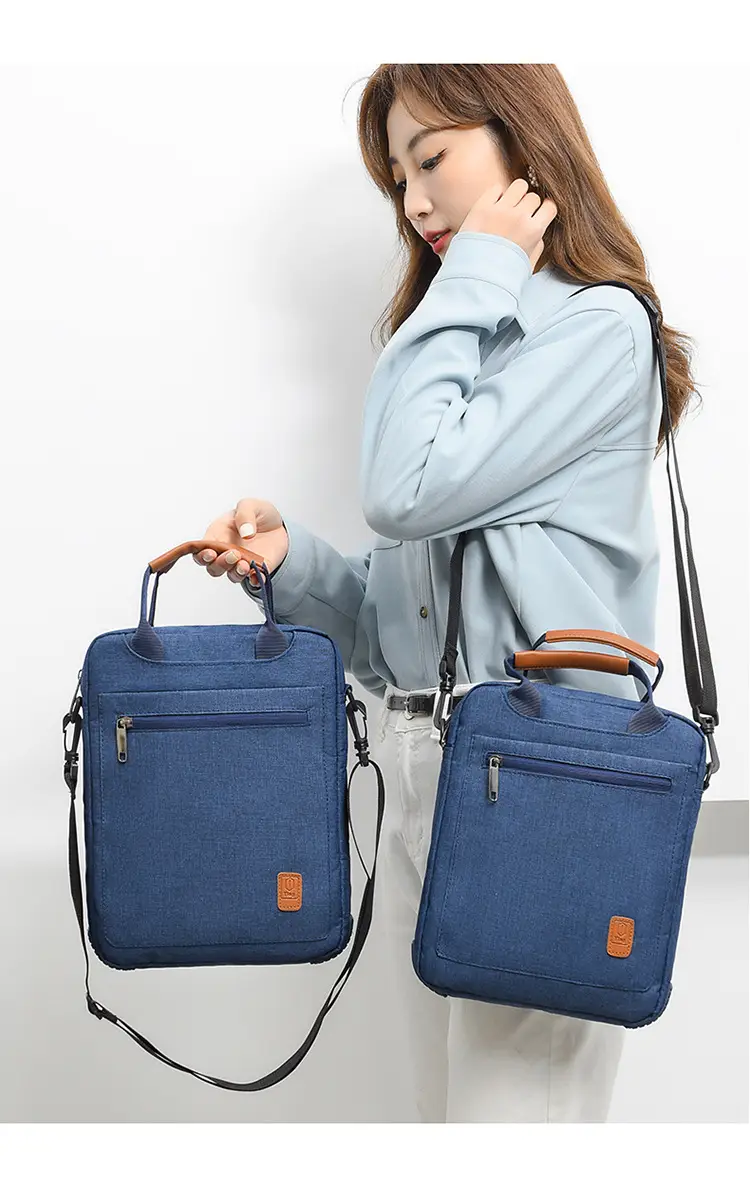Men's Grey Business Shoulder Crossbody Bag 13" — feature 21