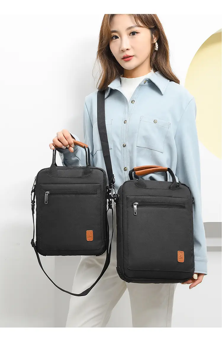 Men's Grey Business Shoulder Crossbody Bag 13" — feature 22