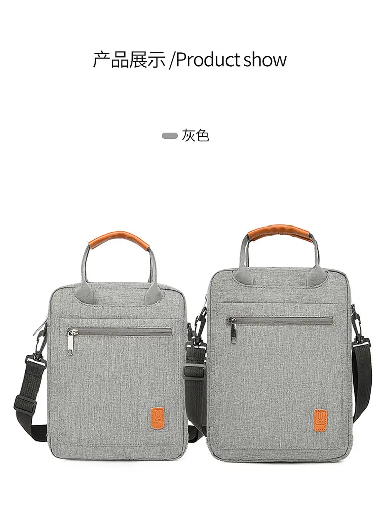 Men's Grey Business Shoulder Crossbody Bag 13" — feature 23