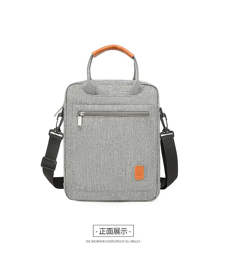 Men's Grey Business Shoulder Crossbody Bag 13" — feature 24