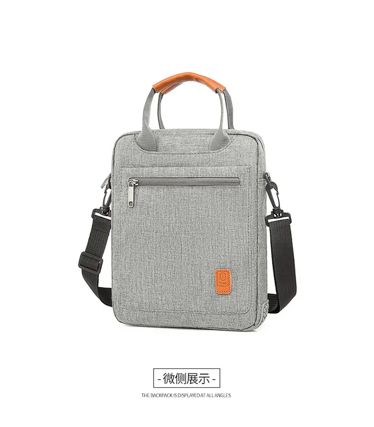 Men's Grey Business Shoulder Crossbody Bag 13" — feature 25