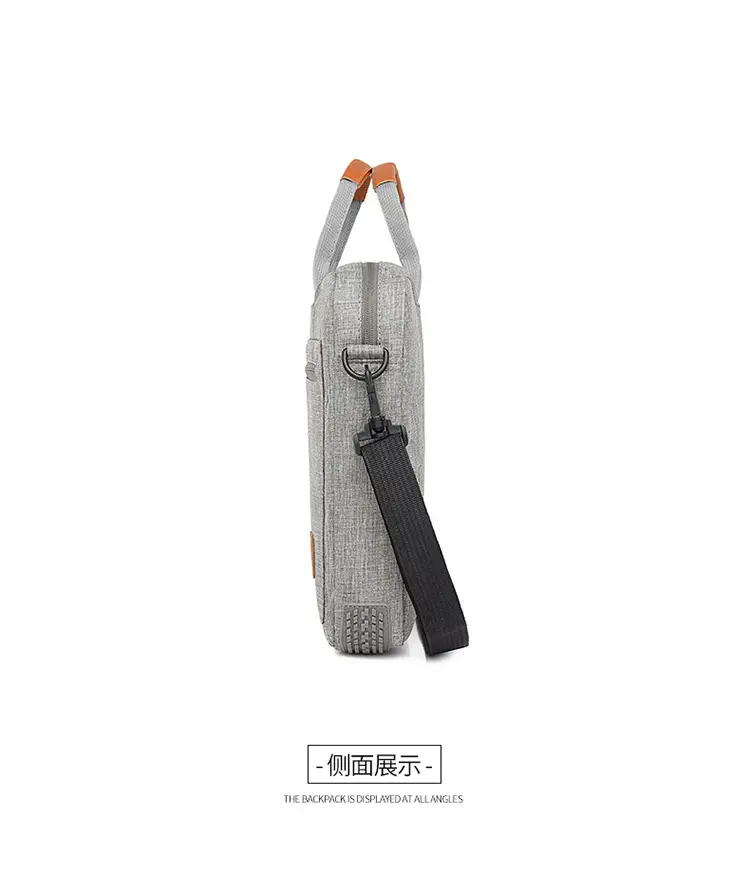 Men's Grey Business Shoulder Crossbody Bag 13" — feature 26