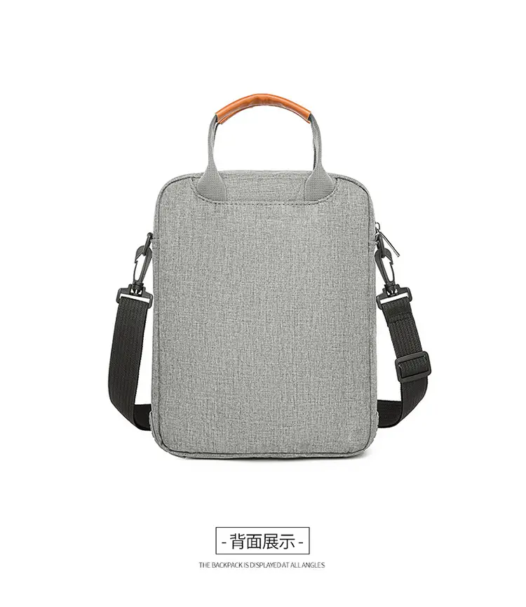 Men's Grey Business Shoulder Crossbody Bag 13" — feature 27