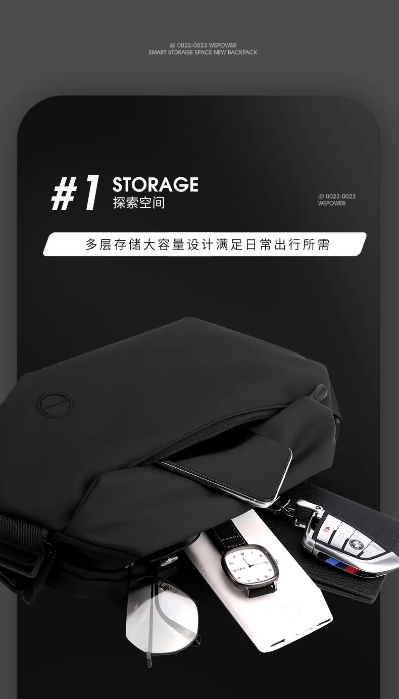 Multi-functional Phone Waist Bag Nylon Black — feature 10