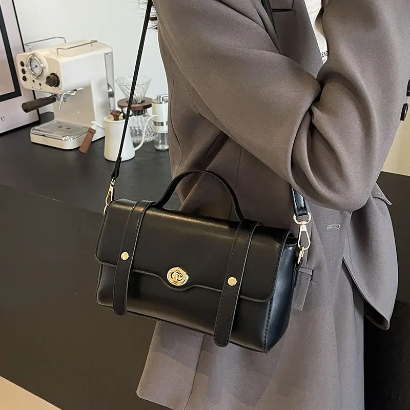Women's Black Square Shoulder Bag 2026 New Trendy - Image 6