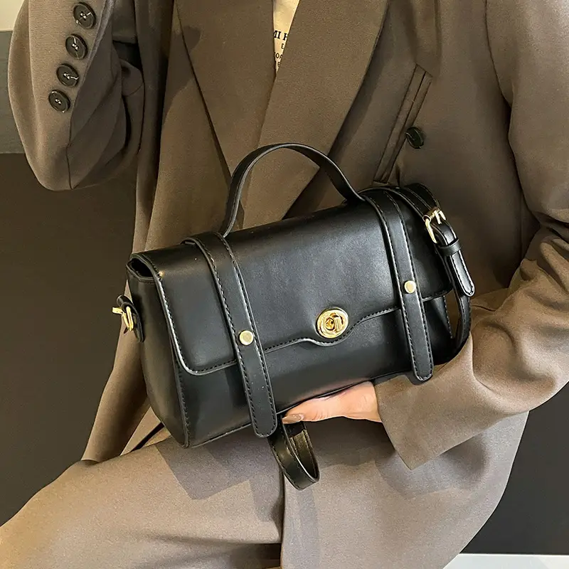 Women's Black Square Shoulder Bag 2026 New Trendy - Image 8