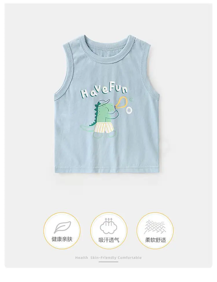 Baby Printed Sleeveless Vest Light Green Summer — feature 1