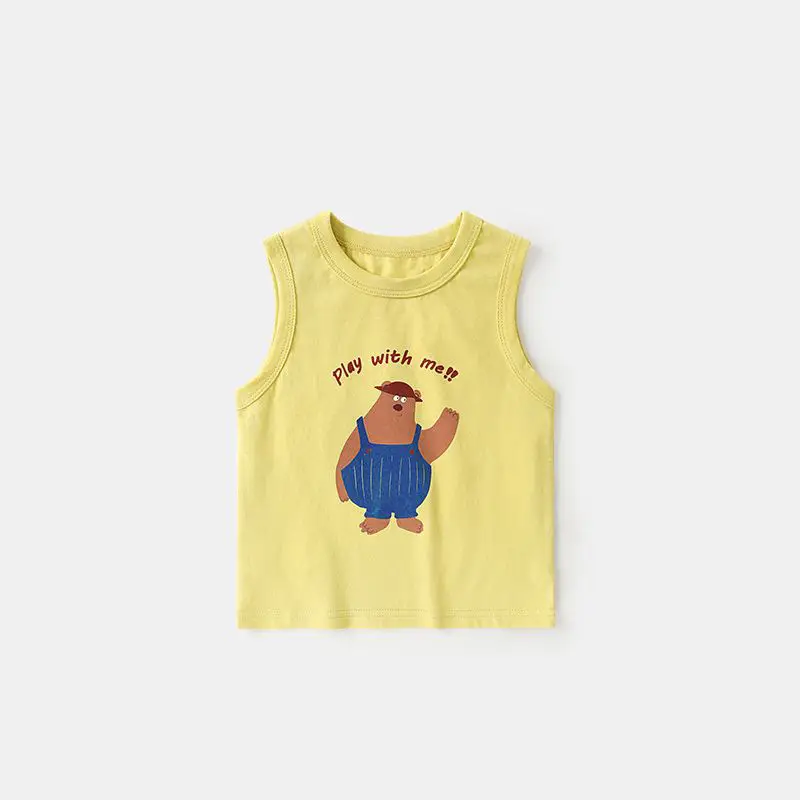 Baby Printed Sleeveless Vest Light Green Summer - Image 3