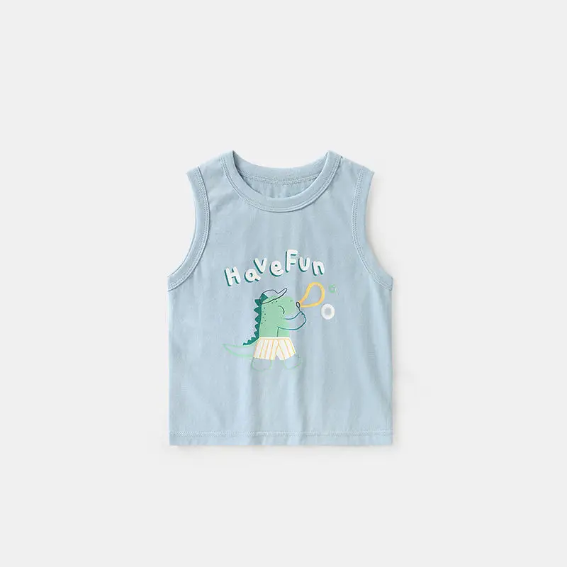 Baby Printed Sleeveless Vest Light Green Summer - Image 4