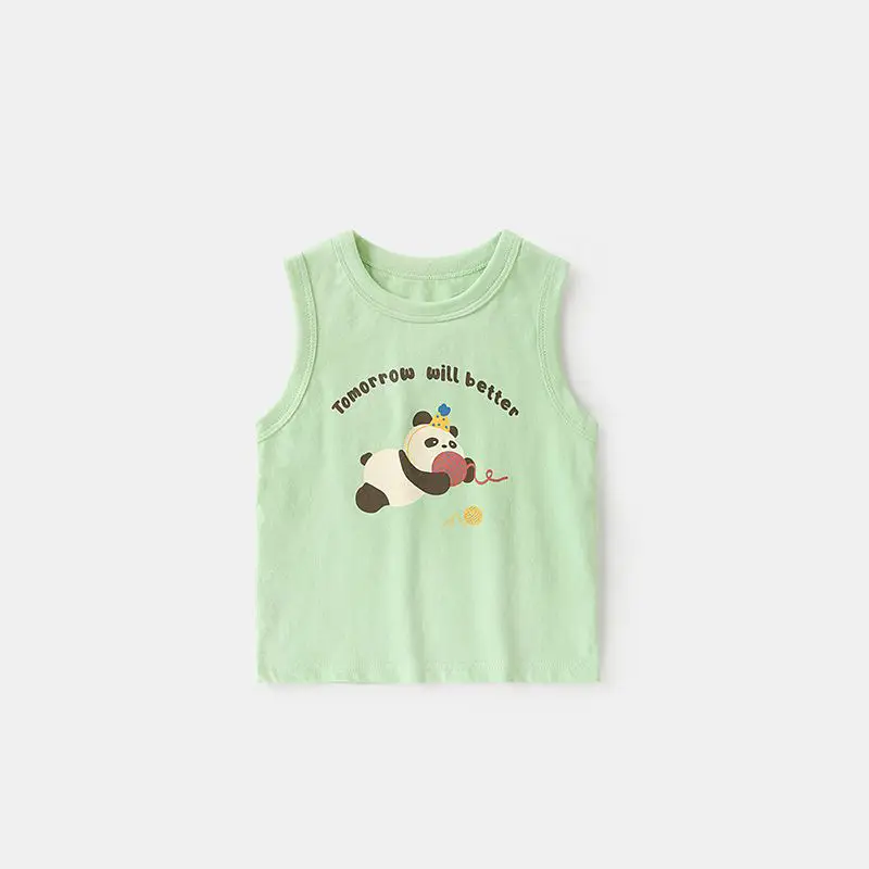 Baby Printed Sleeveless Vest Light Green Summer - Image 5