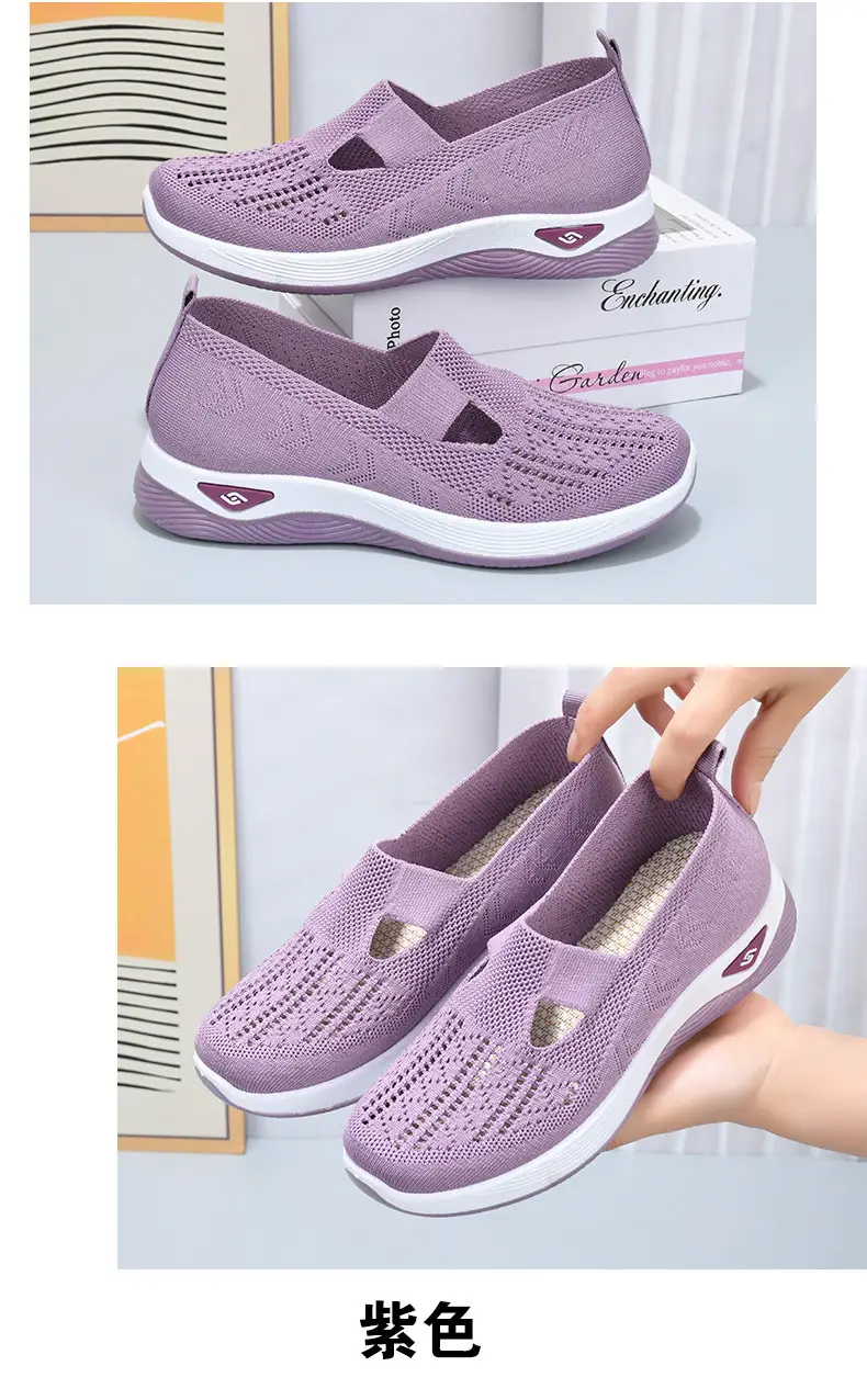 Cloth Shoes for Mothers, Sandals with Non-Slip Soft Soles, Elderly Women's Shoes, Versatile Walking Shoes for Seniors, Comfortable and Not Tiring on the Feet, Fly-Knit Fabric — feature 14