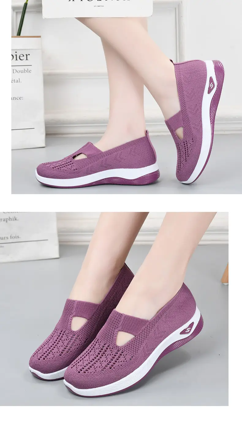 Cloth Shoes for Mothers, Sandals with Non-Slip Soft Soles, Elderly Women's Shoes, Versatile Walking Shoes for Seniors, Comfortable and Not Tiring on the Feet, Fly-Knit Fabric — feature 15
