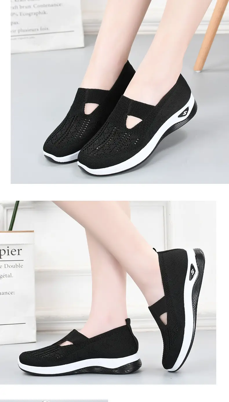 Cloth Shoes for Mothers, Sandals with Non-Slip Soft Soles, Elderly Women's Shoes, Versatile Walking Shoes for Seniors, Comfortable and Not Tiring on the Feet, Fly-Knit Fabric — feature 20