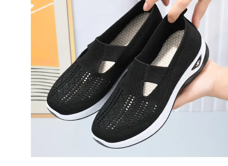 Cloth Shoes for Mothers, Sandals with Non-Slip Soft Soles, Elderly Women's Shoes, Versatile Walking Shoes for Seniors, Comfortable and Not Tiring on the Feet, Fly-Knit Fabric — feature 22