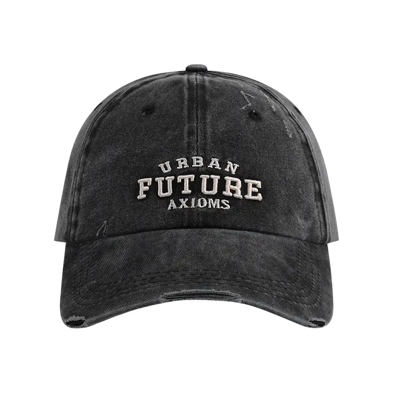 Women Retro Washed Peak Cap UV Protection Black - Image 11