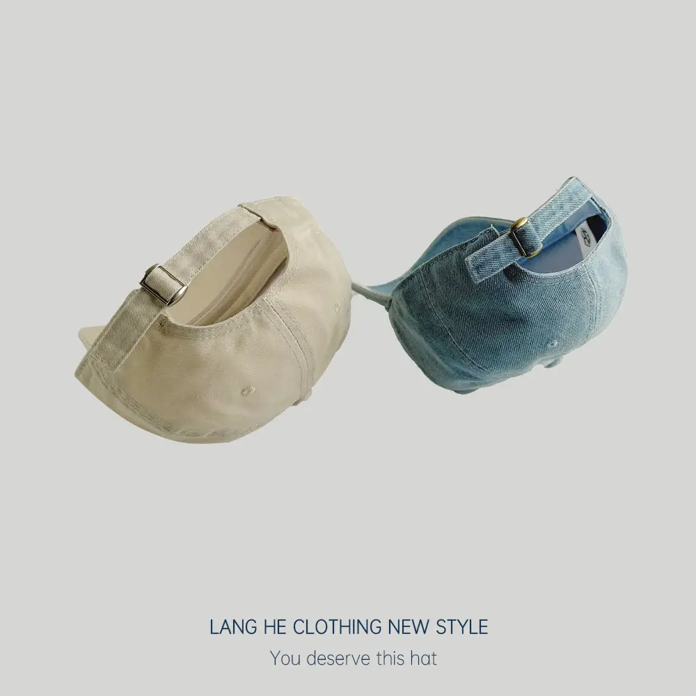 Washed Denim NYC Cap Women Men Sun Hat - Image 8