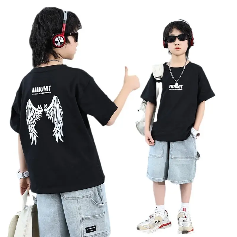 Boys Cotton T-Shirt Brown Cartoon Print Summer 2024 - Image 7
