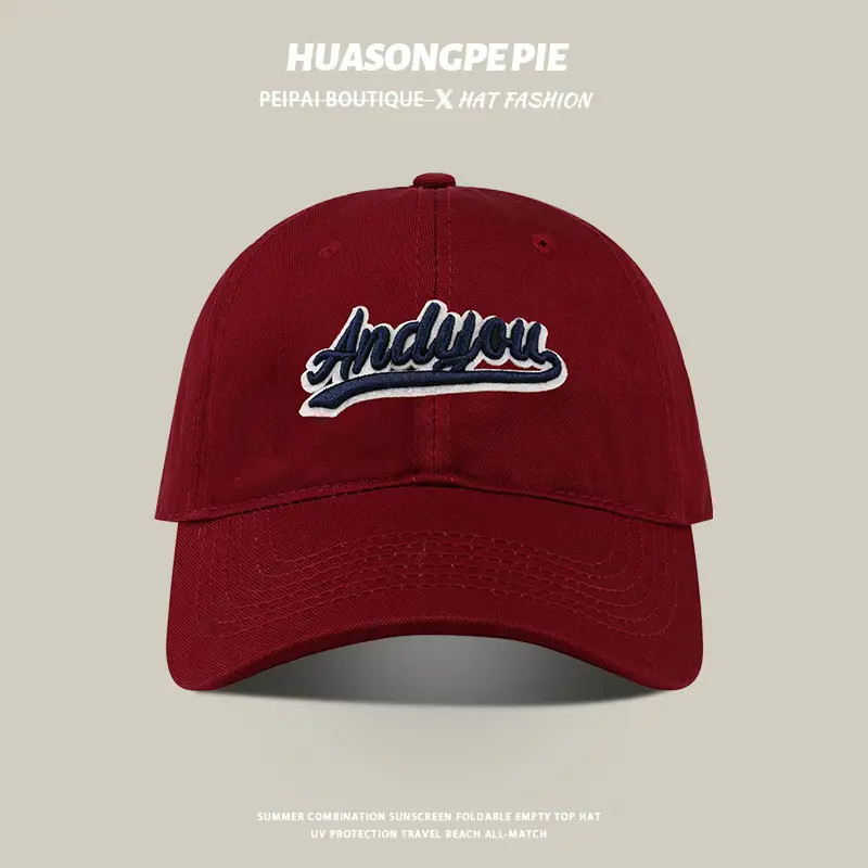 Black Big Head Baseball Cap with "HUAONGPIE" Embroidery — feature 8