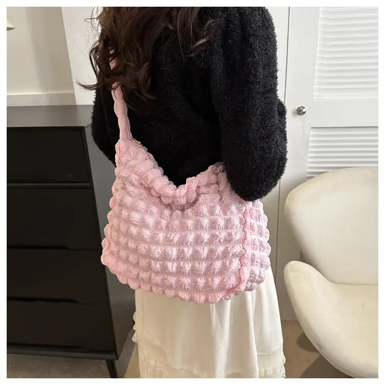 Pink Embroidered Shoulder Bag for Women 2026 — feature 9