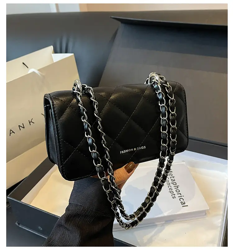 White Quilted Chain Shoulder Bag for Women — feature 1