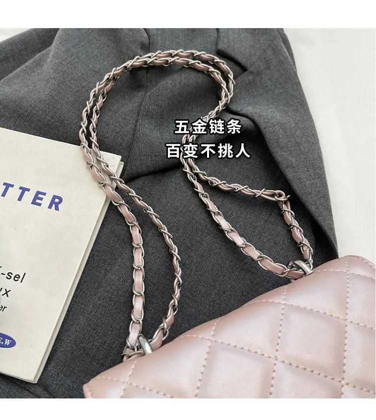 White Quilted Chain Shoulder Bag for Women — feature 3