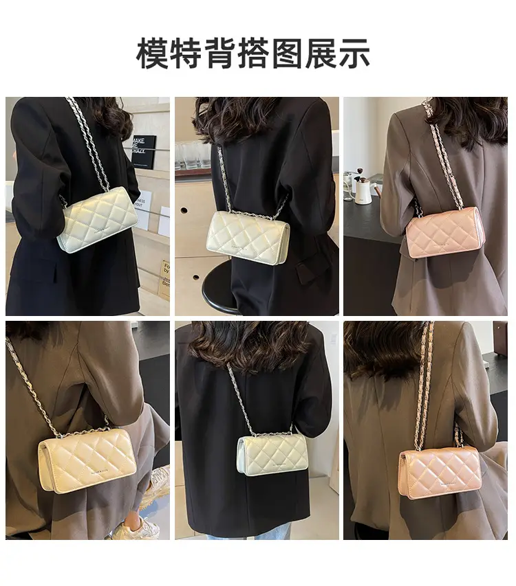 White Quilted Chain Shoulder Bag for Women — feature 9
