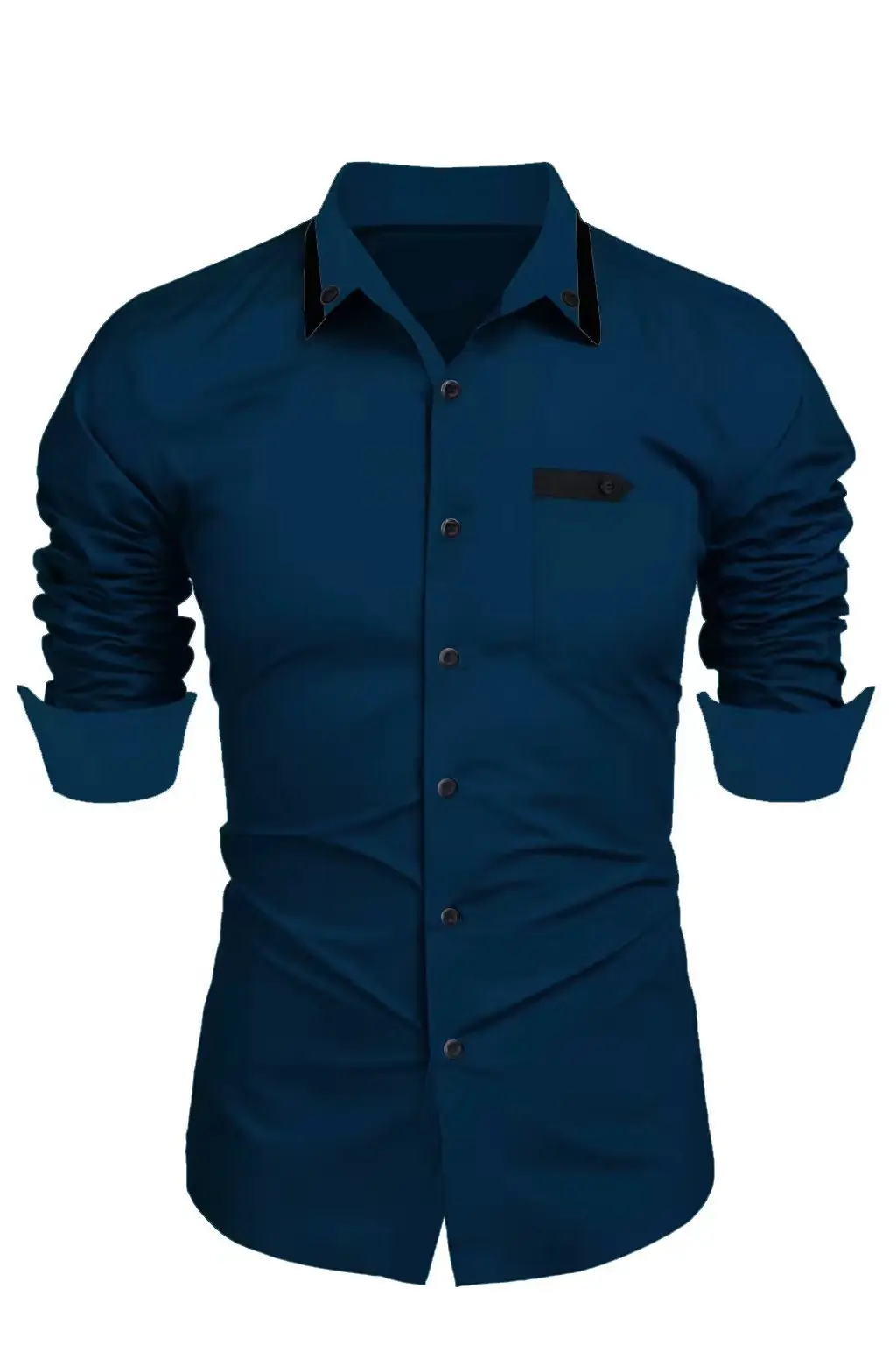 Men's Beige Long Sleeve Button-Up Shirt Casual Business Wear - Image 7