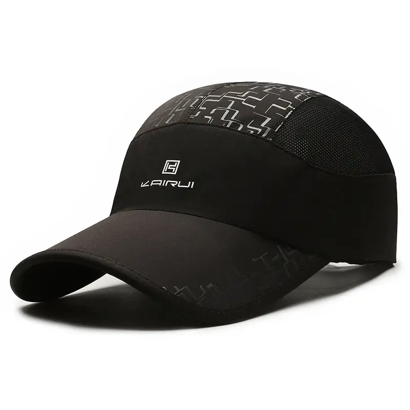 Men's Black Mesh Baseball Cap with Logo