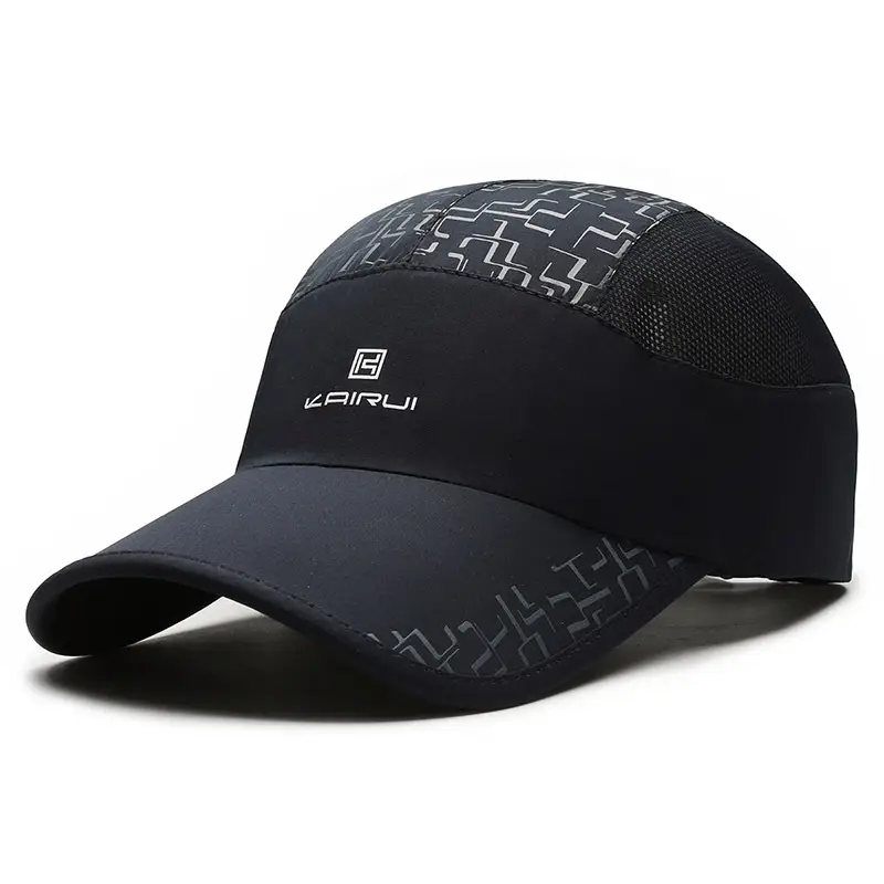Men's Black Mesh Baseball Cap with Logo