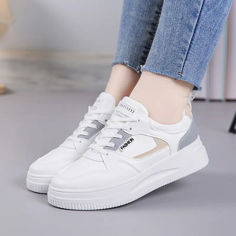 Women's White Skechers 2025 Thick Sole Sports Casual Shoes - Image 6