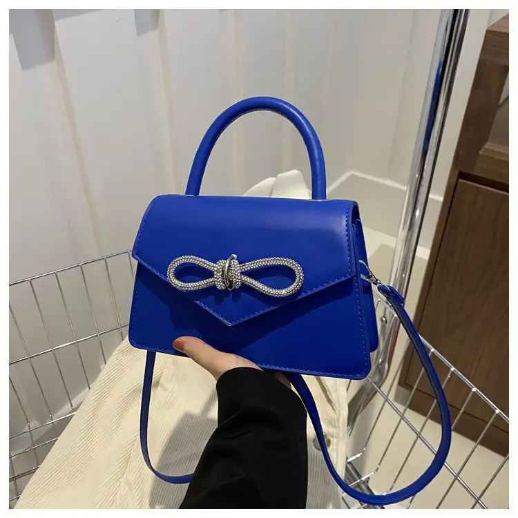 Women's Blue Bow Stitching Crossbody Bag — feature 11