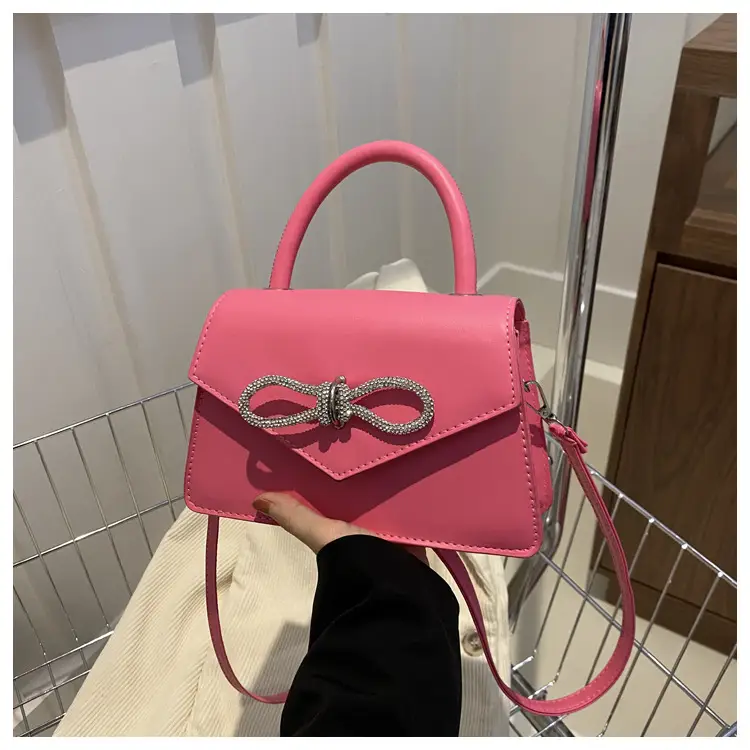 Women's Blue Bow Stitching Crossbody Bag — feature 12