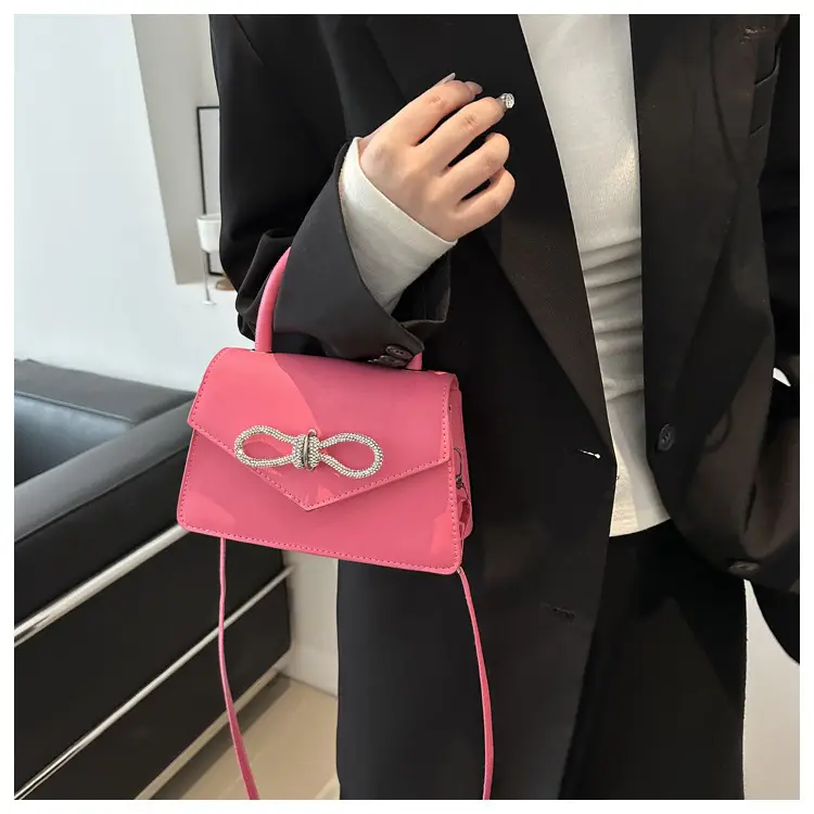 Women's Blue Bow Stitching Crossbody Bag — feature 31