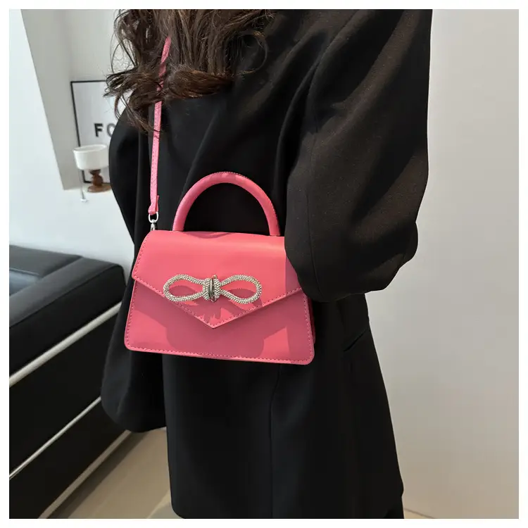 Women's Blue Bow Stitching Crossbody Bag — feature 34