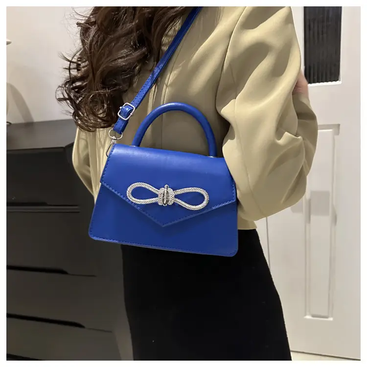 Women's Blue Bow Stitching Crossbody Bag — feature 40