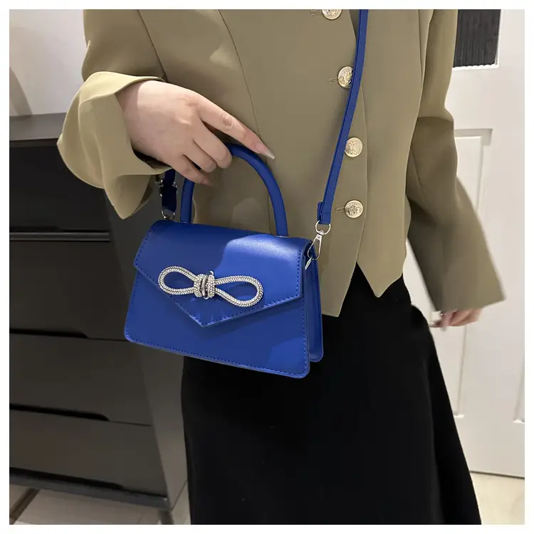 Women's Blue Bow Stitching Crossbody Bag — feature 42