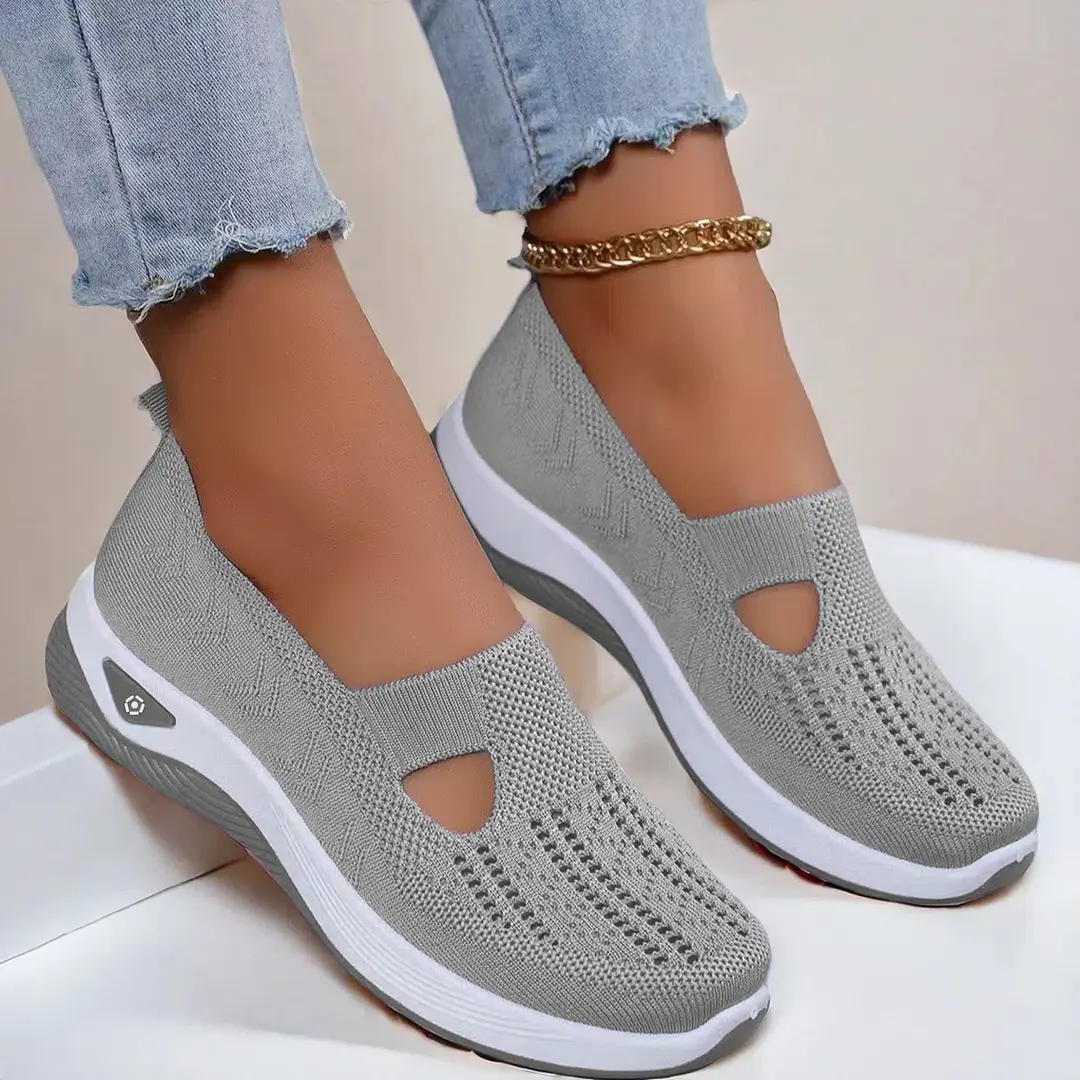 Middle-Aged and Elderly Women's Shoes 2024 Spring Model, Mesh Breathable Soft-Soled Lightweight Shoes for Seniors, Fly-Knit Women's Shoes, Lightweight and Breathable - Image 9