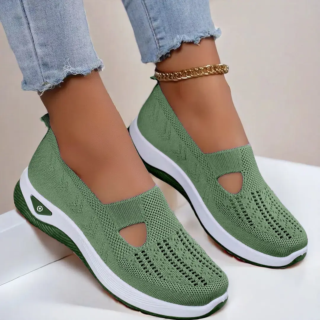 Middle-Aged and Elderly Women's Shoes 2024 Spring Model, Mesh Breathable Soft-Soled Lightweight Shoes for Seniors, Fly-Knit Women's Shoes, Lightweight and Breathable - Image 5