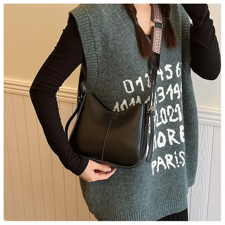 Women's Retro Brown Shoulder Bag with Wide Strap — feature 11