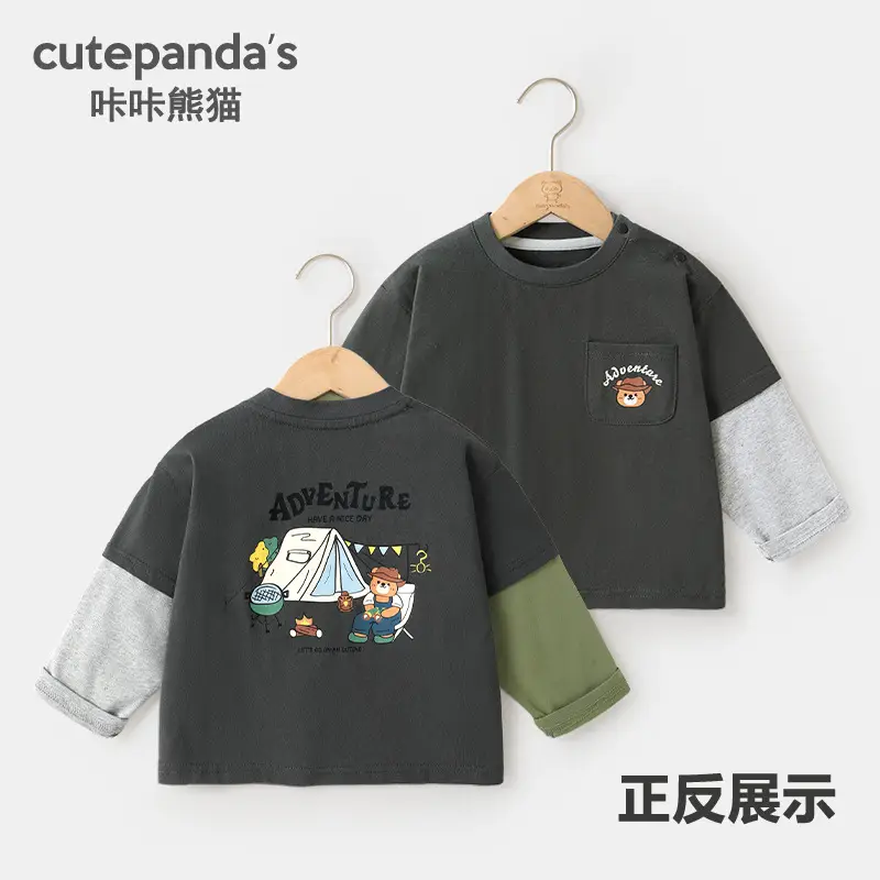Baby Long Sleeve T-Shirt Set White Black Spring Outfit