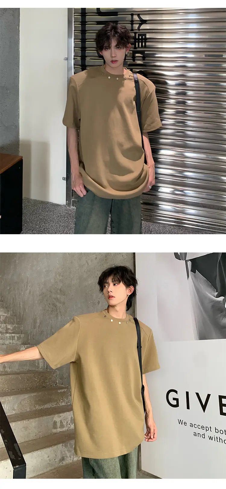 Men Black 5-Piece Sleeve T-Shirt Summer Casual — feature 4
