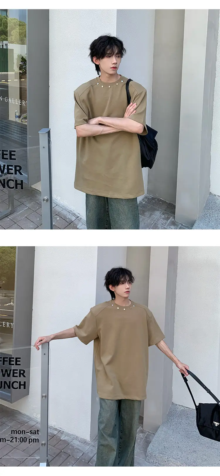 Men Black 5-Piece Sleeve T-Shirt Summer Casual — feature 8
