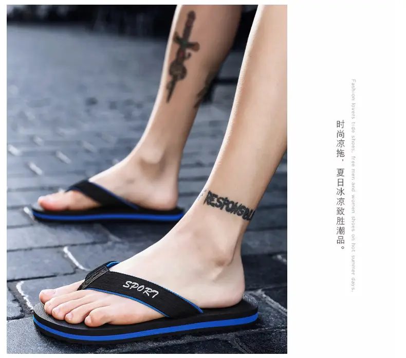 flip-flops summer lightweight woven flip flops foreign trade plus size fashion Men's flip flops beach shoes — feature 24