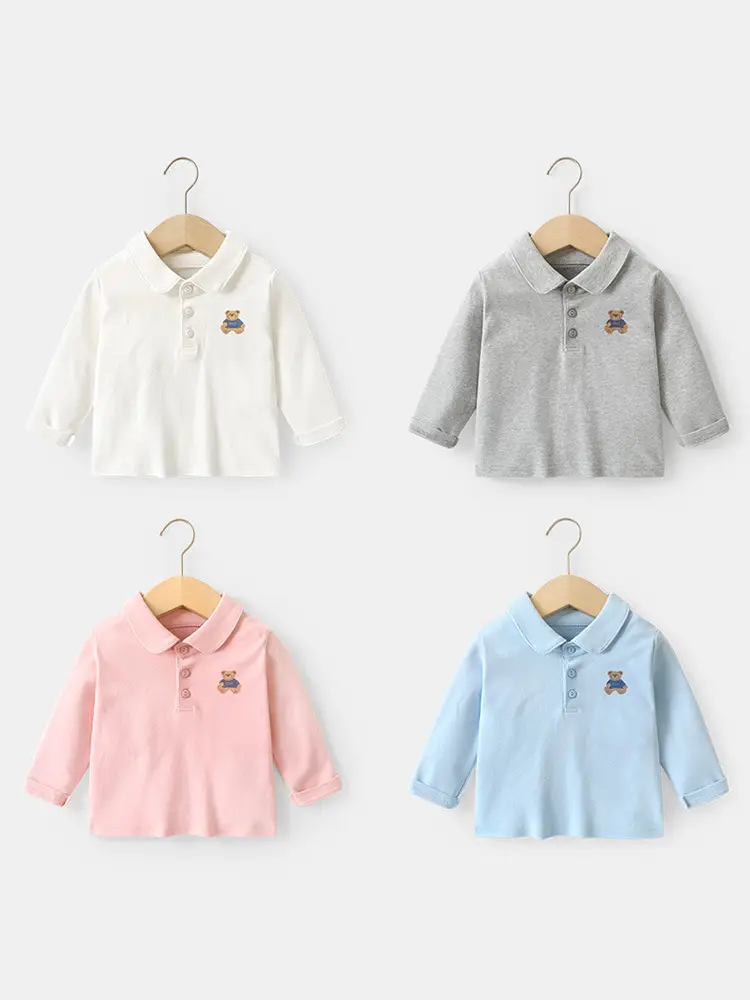 Baby Long Sleeve Polo Collar T-Shirt Spring Autumn Base - Image 9