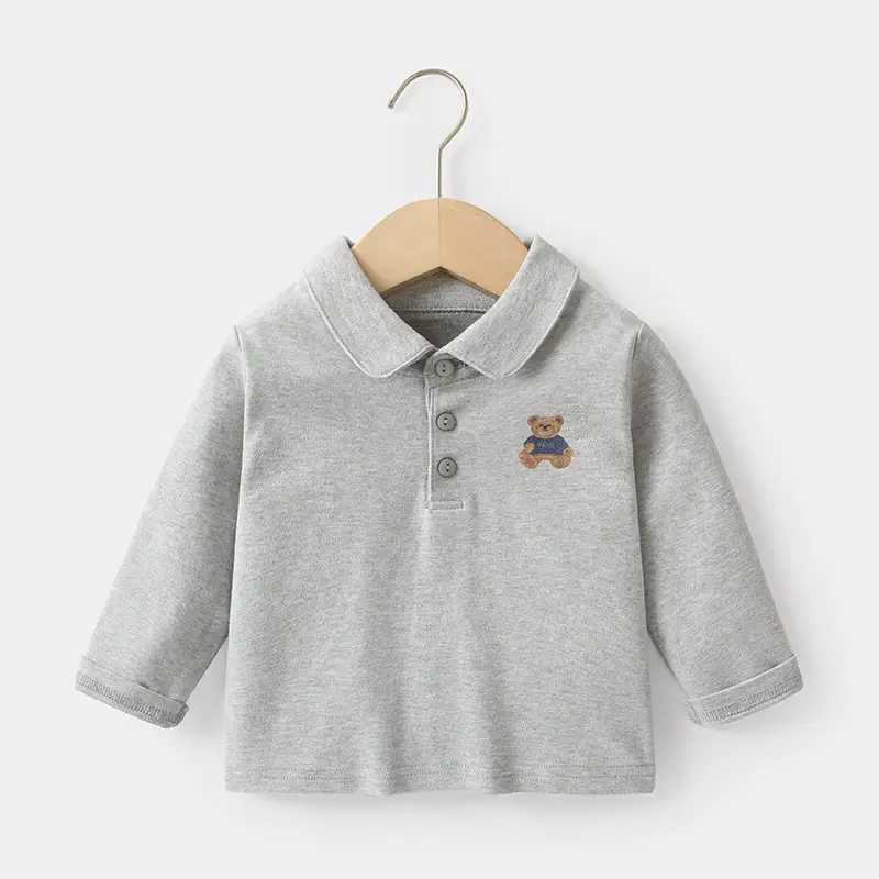 Baby Long Sleeve Polo Collar T-Shirt Spring Autumn Base - Image 2