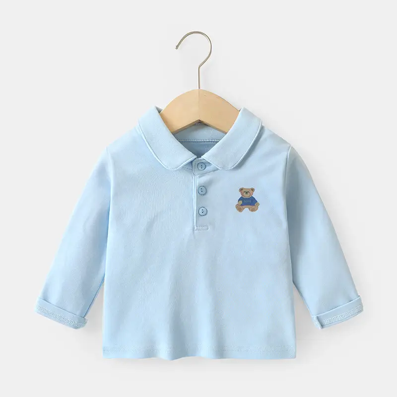 Baby Long Sleeve Polo Collar T-Shirt Spring Autumn Base - Image 3